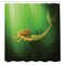 Ambesonne Mermaid Shower Curtain, Girl Fish Tail Swimming in The Deep Sea Fantasy World Art Print, Cloth Fabric Bathroom Decor Set with Hooks, 69" W x 84" L, Dark Green Ginger Green